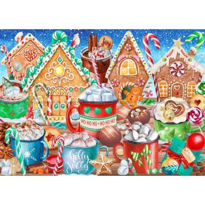 Bild av Pepparkakshus och varm kakao, 500 bitar