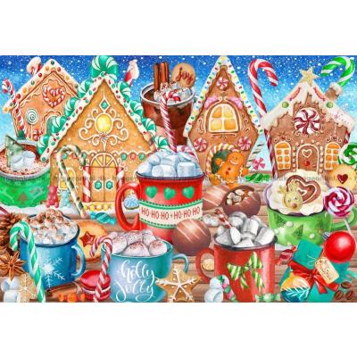 Bild av Pepparkakshus och varm kakao, 1000 bitar