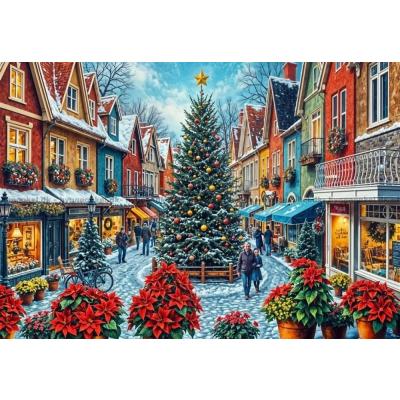 Bild av Gatan fylld av julglädje, 1000 bitar