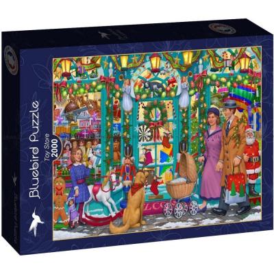 Butiksfönster fyllt med julmagi, 2000 bitar