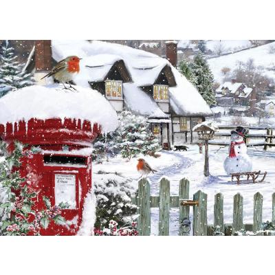 Rödhaken om vintern, 500 bitar