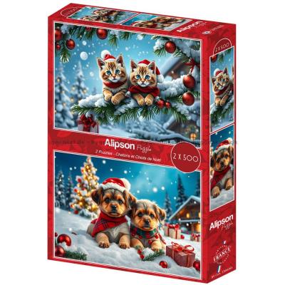 Julvalpar och kattungar, 2x500 bitar