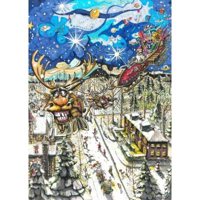 Renar i full fart över natthimlen, 1000 bitar