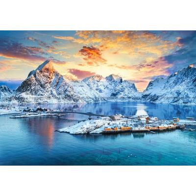 Bild av Norge: Morgonljus över Lofoten, 1000 bitar