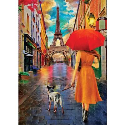 Paris under det röda paraplyet, 500 bitar