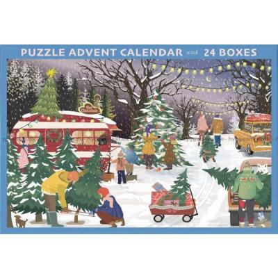 Julkalender: Jakten på den perfekta julgranen, 24x42 bitar