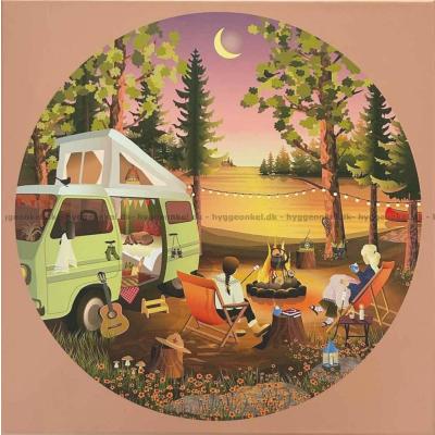Camping vid skogssjön - Runt pussel, 1000 bitar