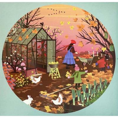 Höstglädje i trädgården - Runt pussel, 1000 bitar