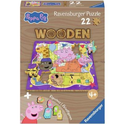 Greta Gris - Träpussel, 22 bitar