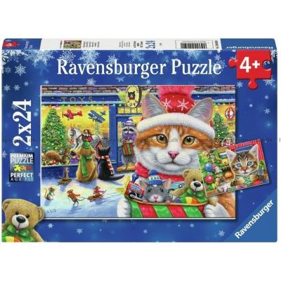 Katter och julgranar, 2x24 bitar