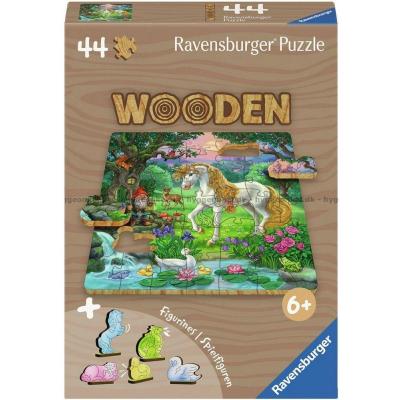 Förtrollande enhörning - Träpussel, 44 bitar