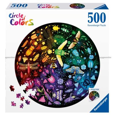 Färgglada cirklar: Insekter - Runt pussel, 500 bitar