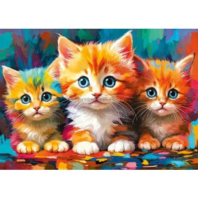 Bild av Färgglada kattungar, 500 bitar