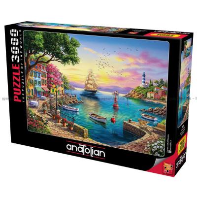 Solnedgång vid fyren, 3000 bitar