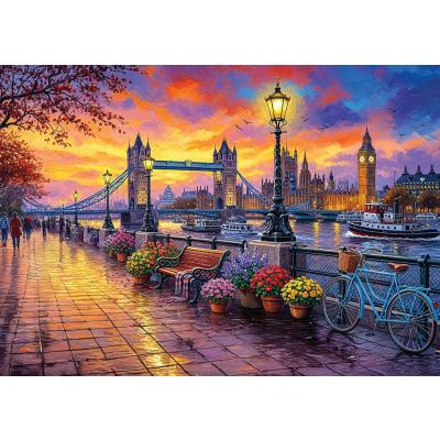 Bild av London i skymningen, 1500 bitar