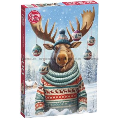 Älg med julkulor, 500 bitar