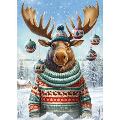 Bild av Älg med julkulor, 500 bitar