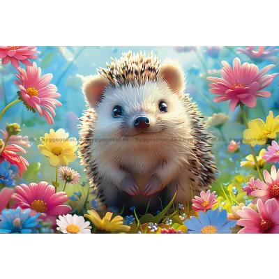 Bild av Igelkotten omgiven av blommor, 150 bitar