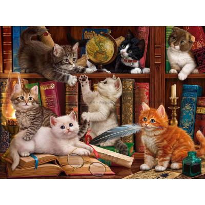 Bild av Bokhyllans lekfulla kattungar, 1000 bitar