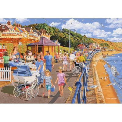 Bild av T. Mitchell: Familjeutflykt till stranden, 4x500 bitar