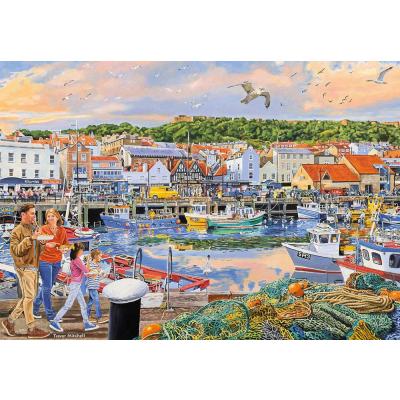Bild av T. Mitchell: Familjeutflykt till stranden, 4x500 bitar