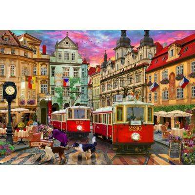 Bild av Maclean: Spårvagnar i Prag, 1000 bitar