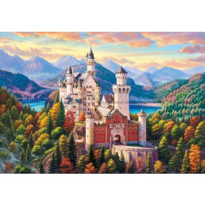 Bild av Neuschwanstein i solsken, 1000 bitar