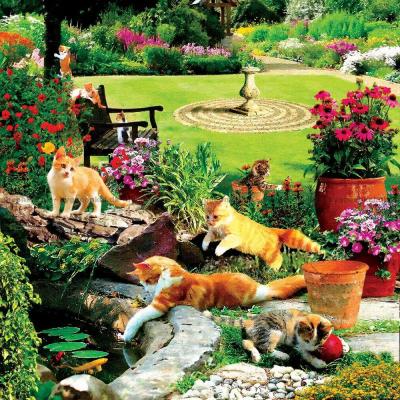 Bild av Pachela: Kattskoj vid trädgårdsdammen, 500 bitar