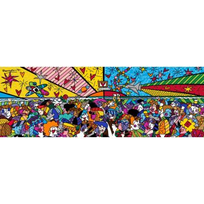 Bild av Britto: Färgsprakande fest på stranden - Panorama, 1000 bitar