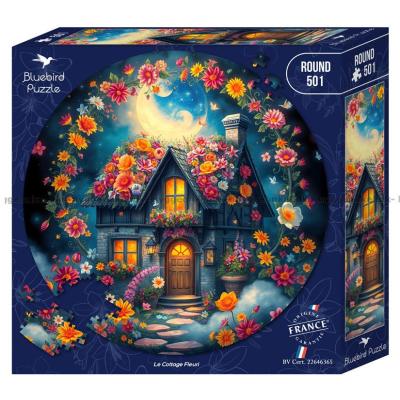 Det sagolika huset i månskenet - Runt pussel, 500 bitar