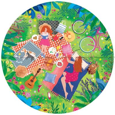 Bild av Picknick i det gröna - Runt pussel, 500 bitar