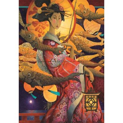 Bild av Galchutt: Kimono och koi-karpar, 1500 bitar