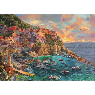 Bild av Manarola i kvällsglöd, 2000 bitar