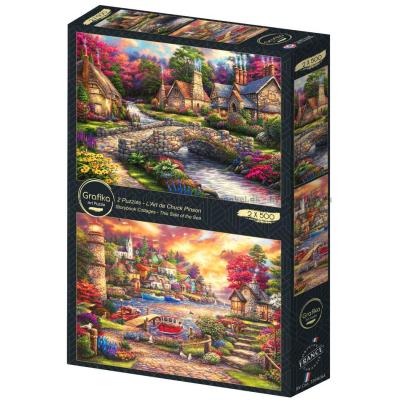 Pinson:Kvällsstämning i byn, 2x500 bitar