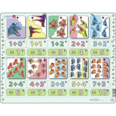 Matematik: Plusstycken med dinosaurier - Rampussel, 20 bitar