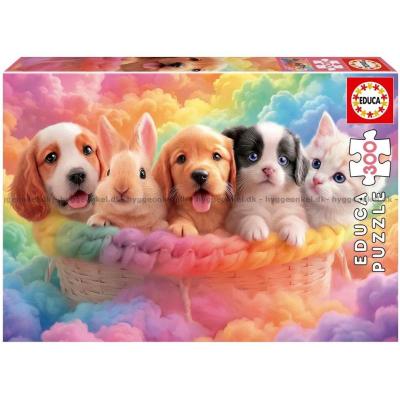 Djurvänner i regnbågens färger, 300 bitar