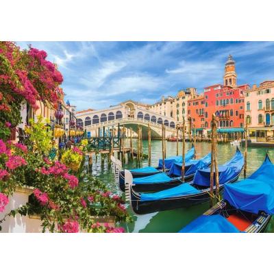 Bild av Venedig: Rialtobron i solsken, 500 bitar