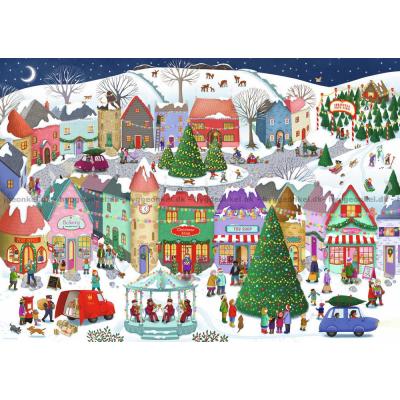 Bild av Äventyrlig decemberkväll i byn, 1000 bitar
