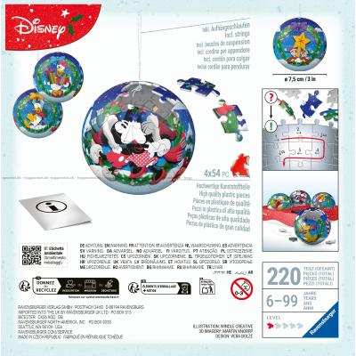 Bild av 3D: Disney - julkulor, 4x54 bitar