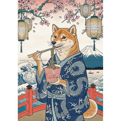 Bild av Konstnärliga djur: Shiba-hundens nudelmeditation, 500 bitar