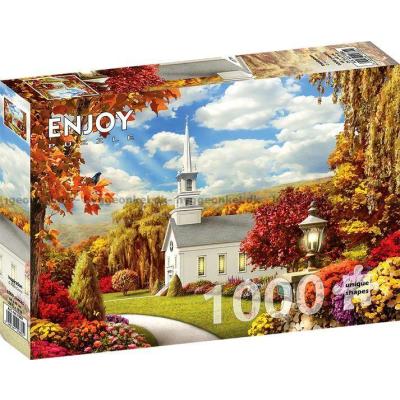 Bild av Kyrkan vid hösttid, 1000 bitar