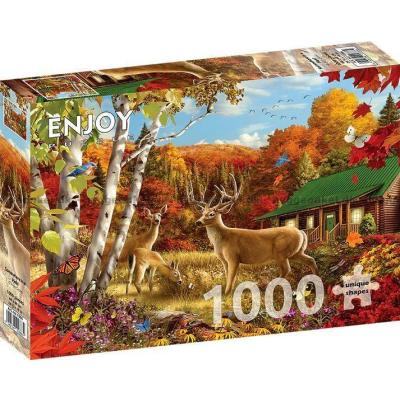 Bild av Hjortar i skogsbrynet, 1000 bitar