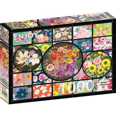 Bild av Collage av blommor i blom, 1000 bitar