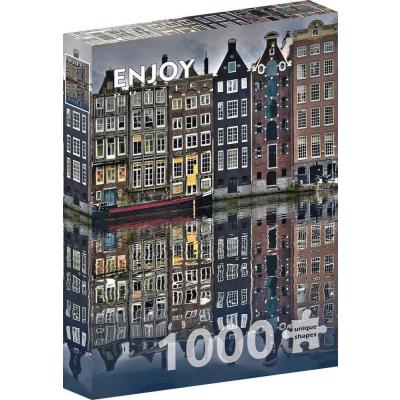 Bild av Amsterdam: Reflektioner vid kanalen, 1000 bitar