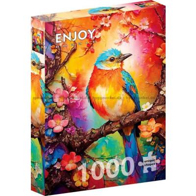 Bild av Fågeln på den blommande grenen, 1000 bitar