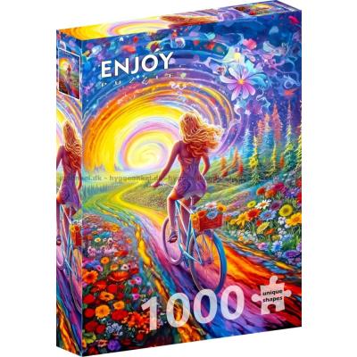 Bild av Färgglad cykeltur, 1000 bitar sett uppifrån
