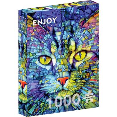 Bild av Katten i glasmosaik, 1000 bitar