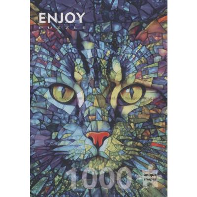 Bild av Katten i glasmosaik, 1000 bitar