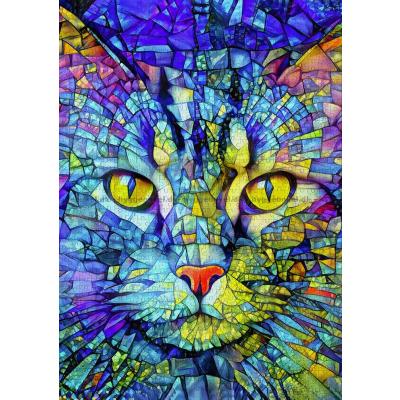 Bild av Katten i glasmosaik, 1000 bitar