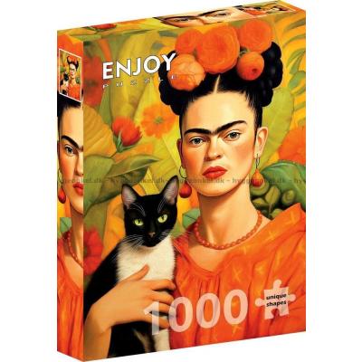 Bild av Frida Kahlo och katten, 1000 bitar